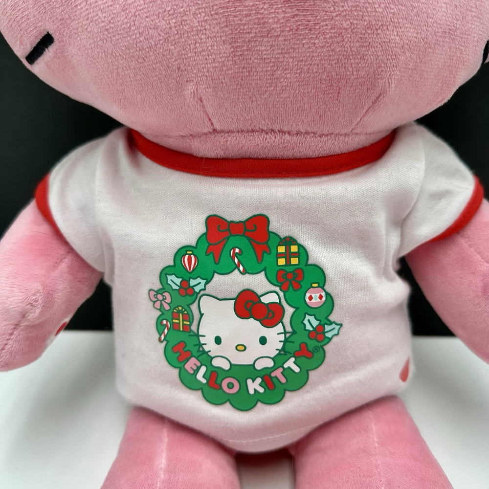 Build A Bear Holly Jolly Hello Kitty Pink Red 18" Plush Holiday Christmas Shirt - Picture 3 of 8